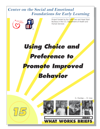 thumbnail of Using Choice and Preference to Promote Improved Behavior